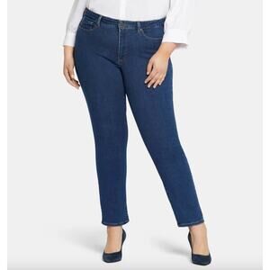 NYDJ Jeans Plus Size 26W Blue Sheri Slim Straight High Rise Lift Tuck Stretch